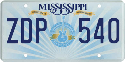 MS license plate ZDP540