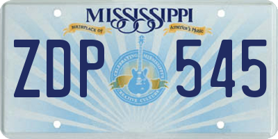 MS license plate ZDP545