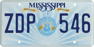 MS license plate ZDP546