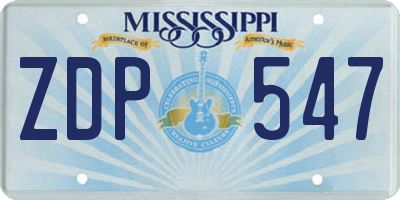 MS license plate ZDP547