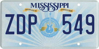 MS license plate ZDP549
