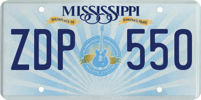 MS license plate ZDP550