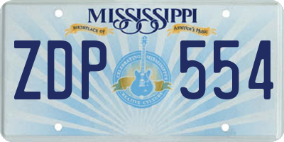 MS license plate ZDP554