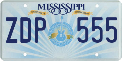 MS license plate ZDP555