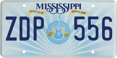 MS license plate ZDP556