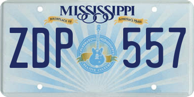 MS license plate ZDP557