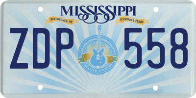 MS license plate ZDP558