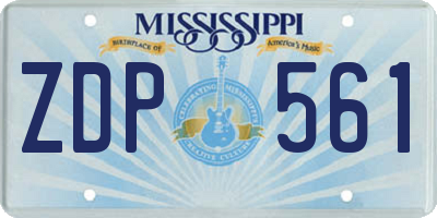 MS license plate ZDP561