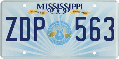 MS license plate ZDP563