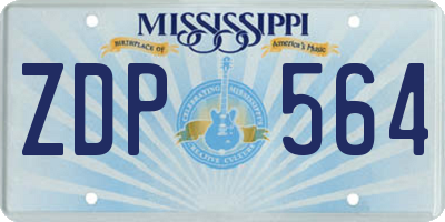 MS license plate ZDP564