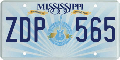 MS license plate ZDP565