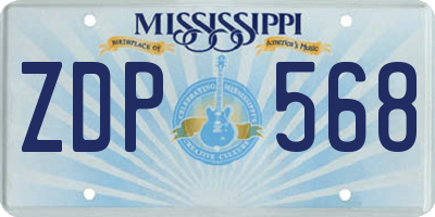 MS license plate ZDP568