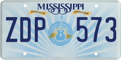 MS license plate ZDP573