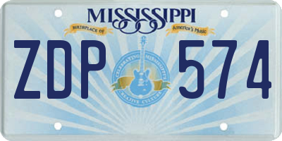 MS license plate ZDP574