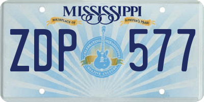 MS license plate ZDP577