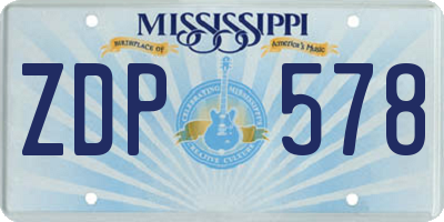 MS license plate ZDP578