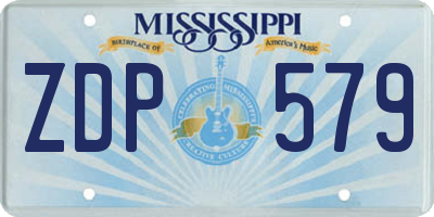 MS license plate ZDP579