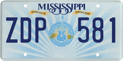 MS license plate ZDP581