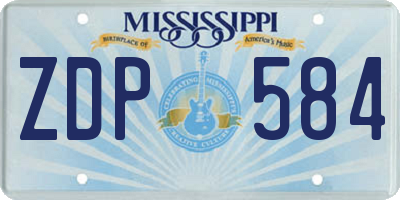 MS license plate ZDP584