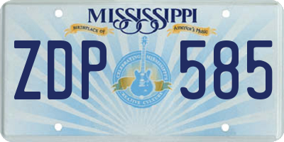 MS license plate ZDP585