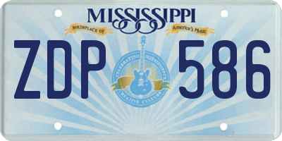 MS license plate ZDP586