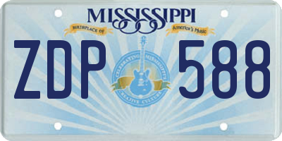 MS license plate ZDP588