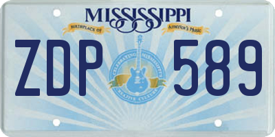 MS license plate ZDP589