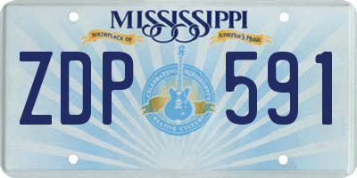 MS license plate ZDP591