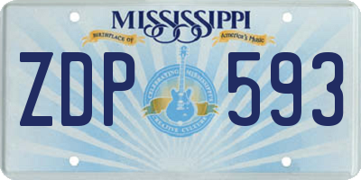 MS license plate ZDP593