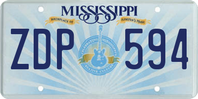 MS license plate ZDP594