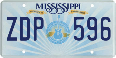 MS license plate ZDP596