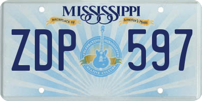 MS license plate ZDP597
