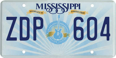 MS license plate ZDP604