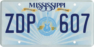 MS license plate ZDP607