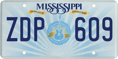 MS license plate ZDP609