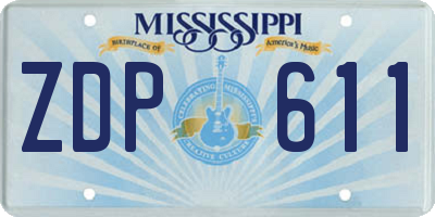 MS license plate ZDP611