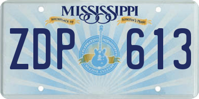MS license plate ZDP613
