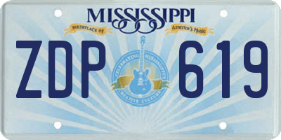 MS license plate ZDP619