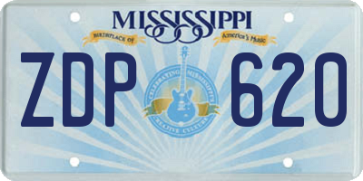 MS license plate ZDP620