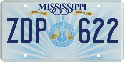 MS license plate ZDP622