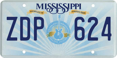 MS license plate ZDP624