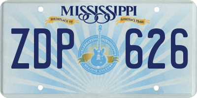 MS license plate ZDP626