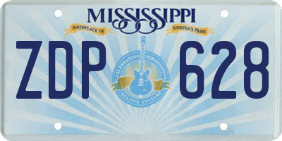 MS license plate ZDP628