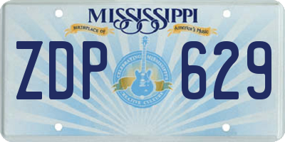 MS license plate ZDP629