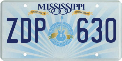 MS license plate ZDP630