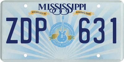 MS license plate ZDP631