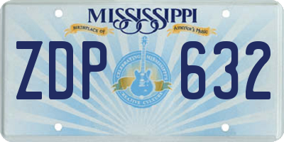 MS license plate ZDP632