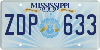 MS license plate ZDP633