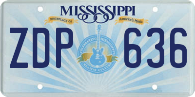 MS license plate ZDP636