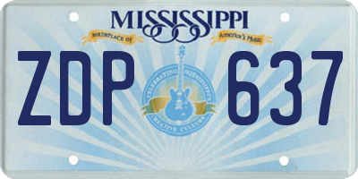 MS license plate ZDP637